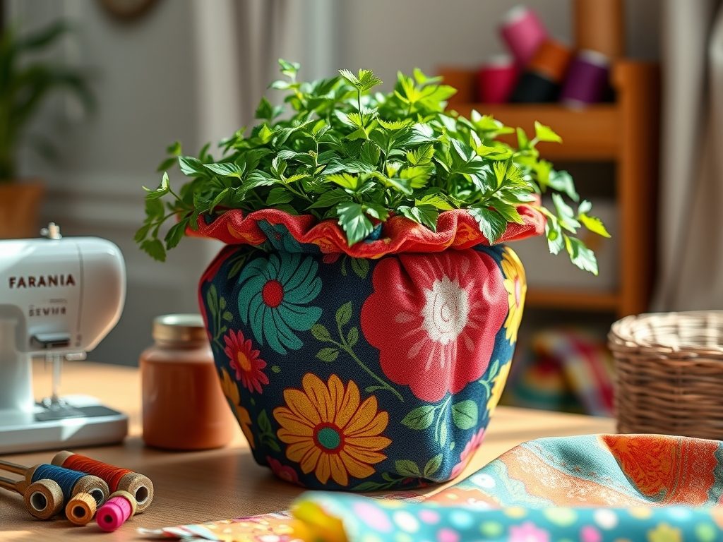 Osłonka na doniczkę z tkaniny DIY: krok po kroku od szycia po zabezpieczenie przed wilgocią