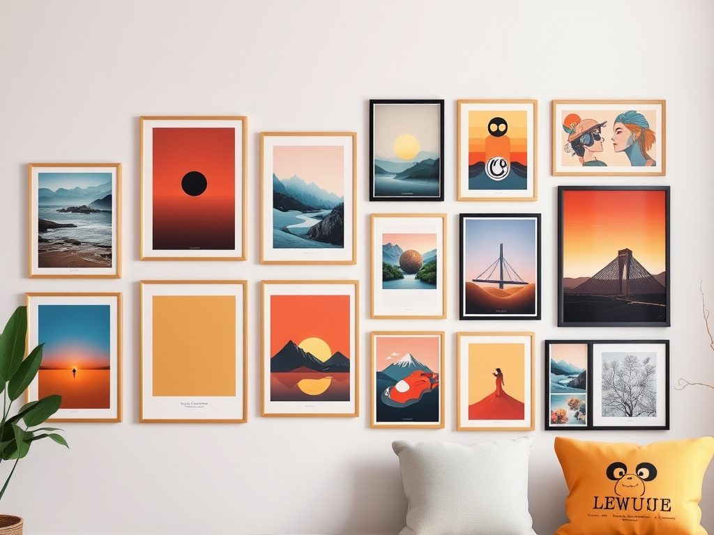 Galeria plakatów: jak dopasować kolory i motywy, by uniknąć wizualnego chaosu w aranżacji