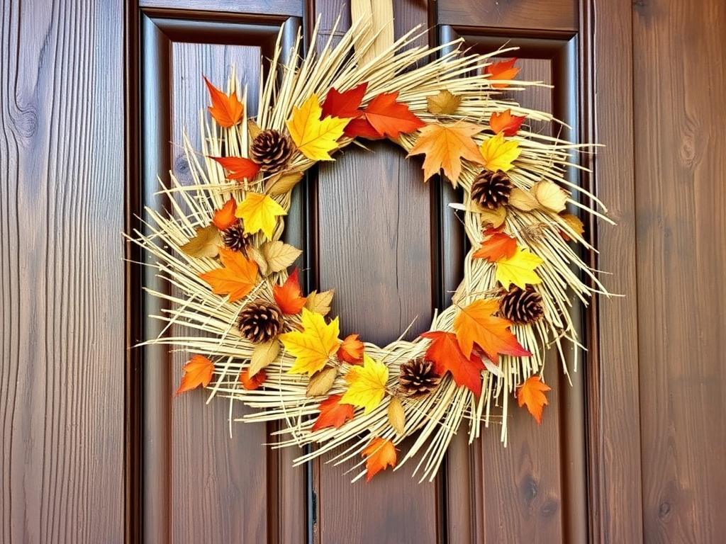 Jesienny wianek na drzwi DIY: jak stworzyć naturalną dekorację bez nadmiaru ozdób i dyni Jesienny wianek na drzwi DIY: jak stworzyć naturalną dekorację bez nadmiaru ozdób i dyni