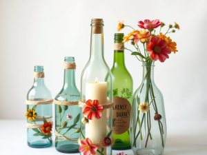 Upcycling butelek szklanych na dekoracje: praktyczne projekty DIY od świeczników po wazony