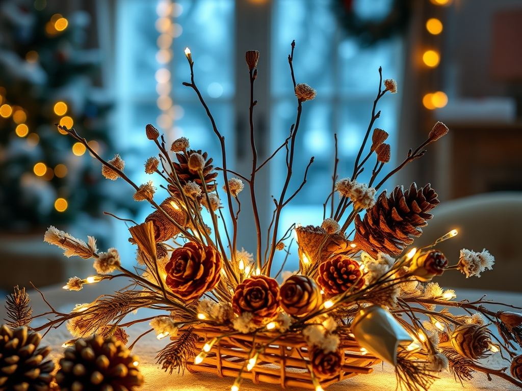 DIY dekoracje na zimę: jak stworzyć przytulny klimat za pomocą naturalnych materiałów i światełek